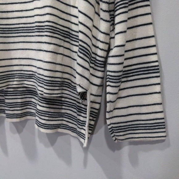Eileen Fisher Petite Size S Organic Cotton Striped Sweater Hi-Lo Hem Oversized - Picture 5 of 10